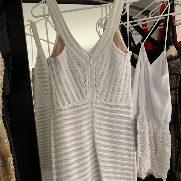 Bebe Maeve Mesh Stripe Midi Dress - Picture 3 of 11